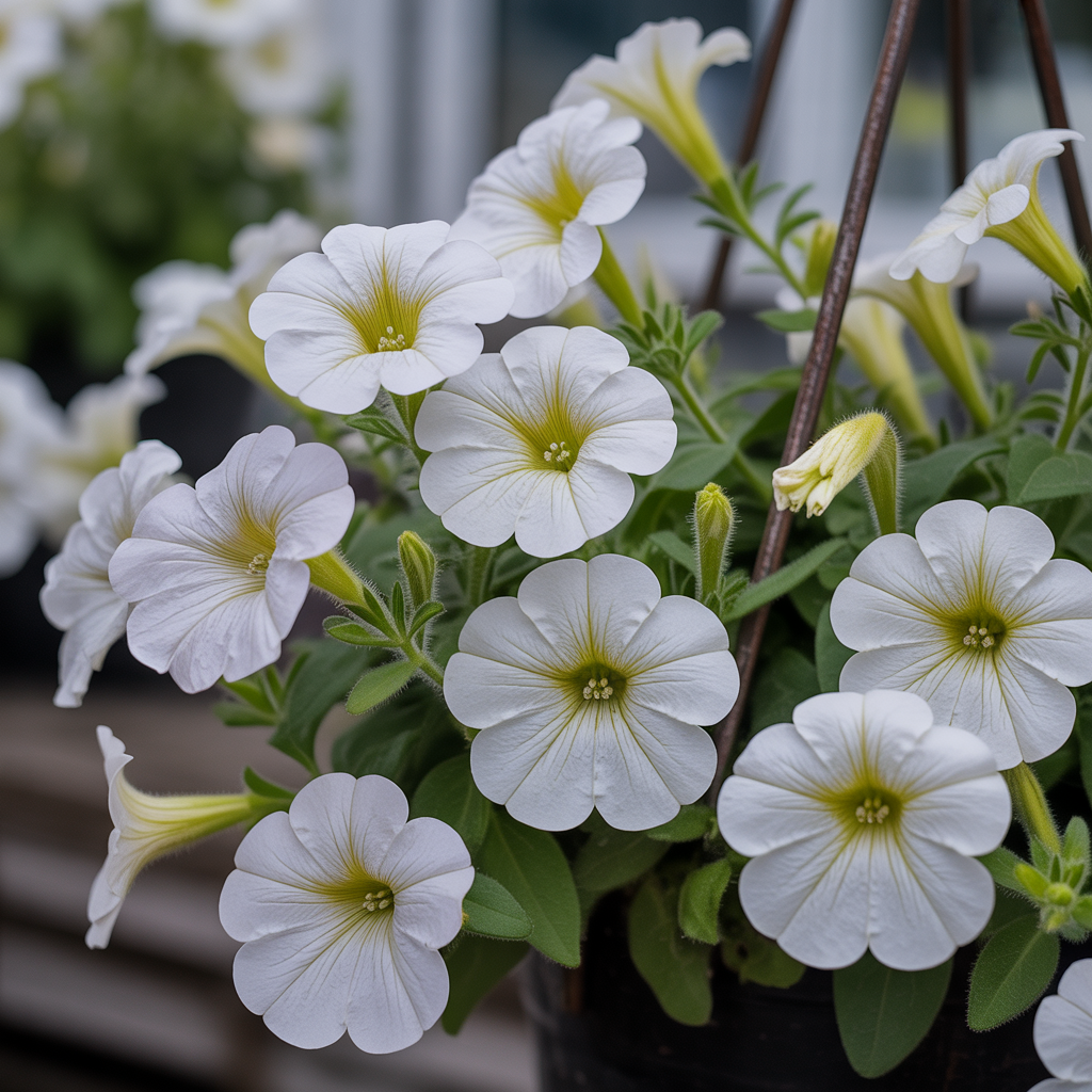 White Hanging Petunia Seeds - White Petunia Flower Seeds for Garden