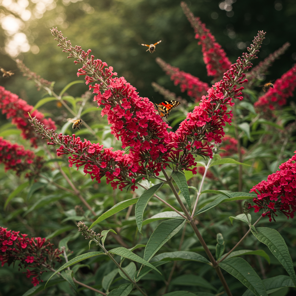 Miss Molly Butterfly Bush Seeds for Planting – Buddleja Miss Molly Vivid Ruby-Red Blooms for Pollinator Gardens