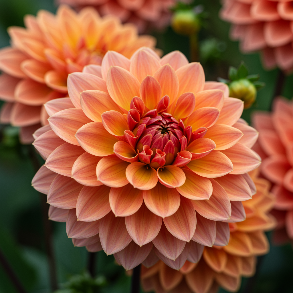 Mixed Coral and Gold Dahlia Flower Seeds - Dahlia Flower Seeds for Garden