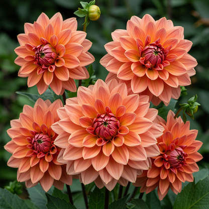 Mixed Coral and Gold Dahlia Flower Seeds - Dahlia Flower Seeds for Garden