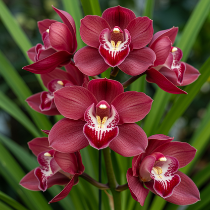 Red Chinese Cymbidium Orchid Flower Seeds for Garden Planting