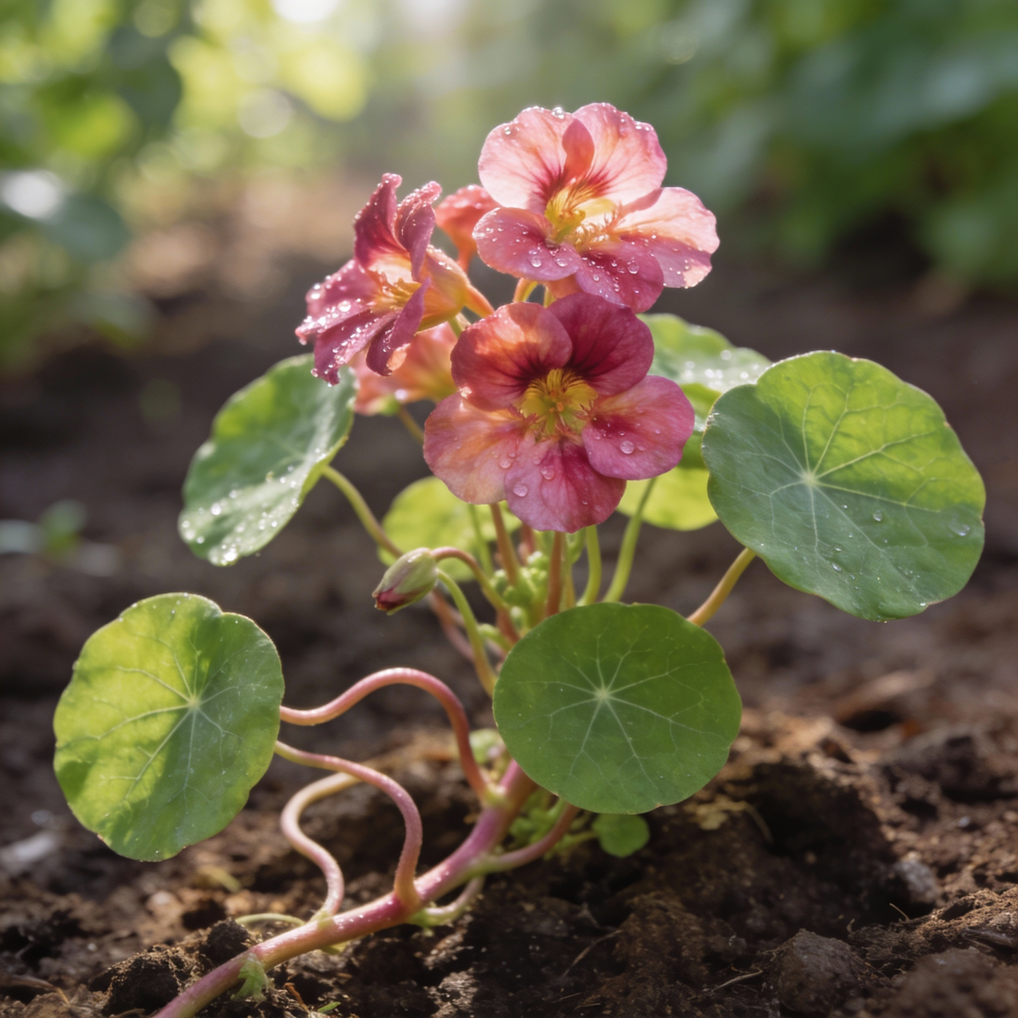 Nasturtium Cherry Rose Jewel Seeds for Garden Planting
