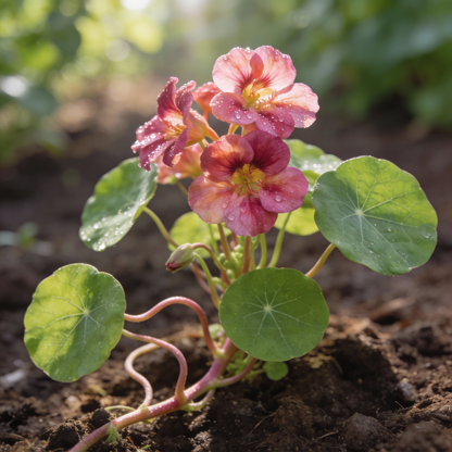 Nasturtium Cherry Rose Jewel Seeds for Garden Planting