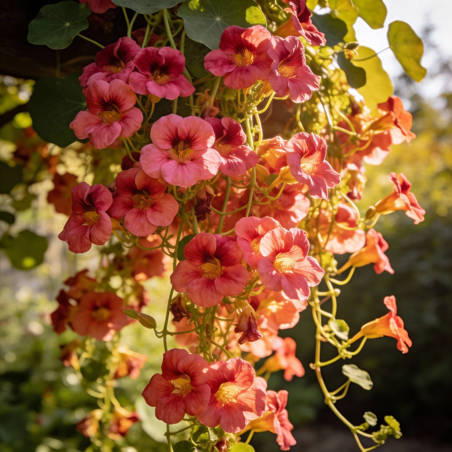 Nasturtium Cherry Rose Jewel Seeds for Garden Planting
