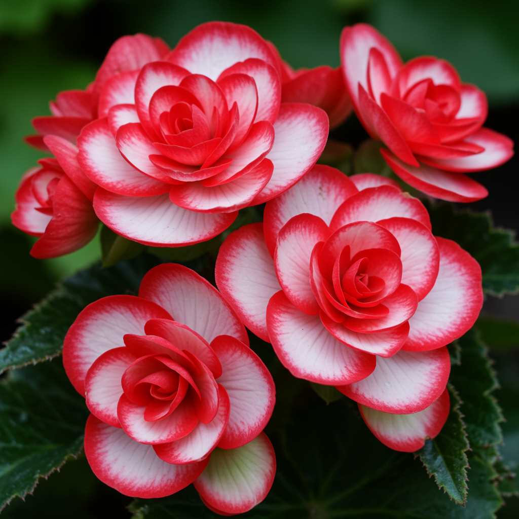 Red White Begonia Flower Seeds - Bicolor Begonia Flower Seeds for Garden
