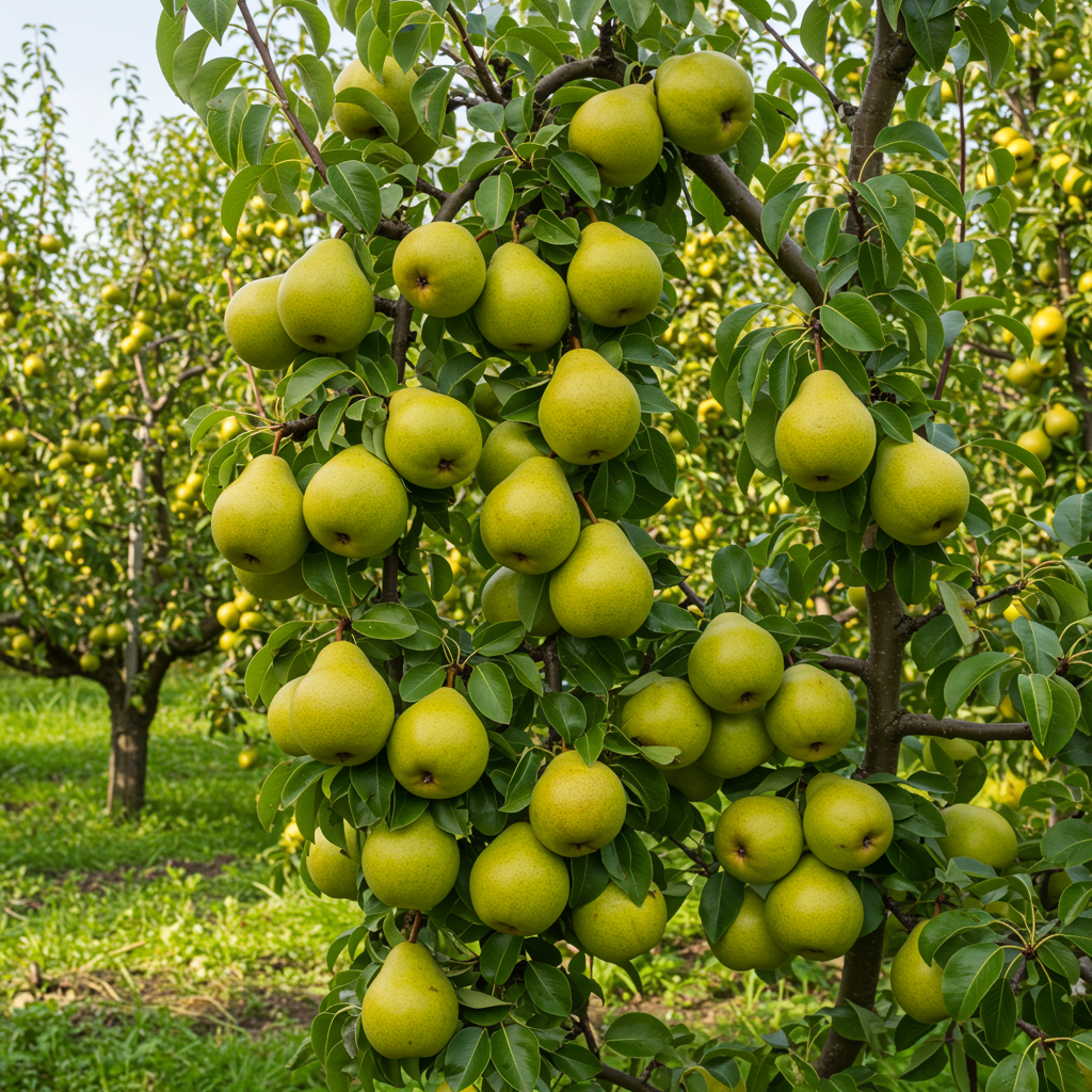 european-pear-tree-pyrus-communis-fruit-seeds-white-flowers-green-fruit