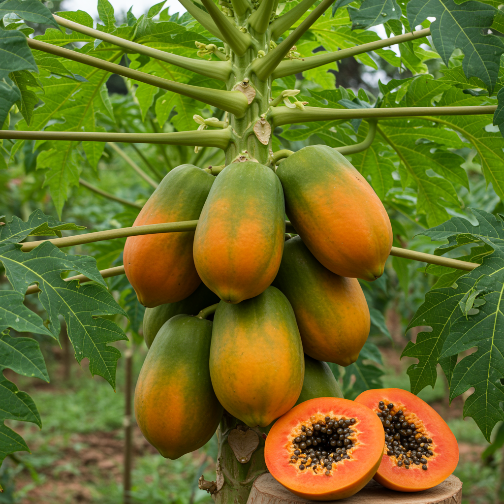 Caribbean Red Papaya Seeds for Planting – Sweet Juicy Tropical Fruit