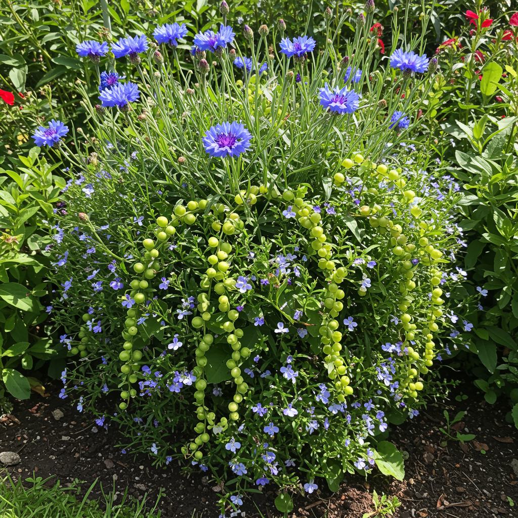 Cornflower and Lobelia String of Pearls Seeds for Garden Planting