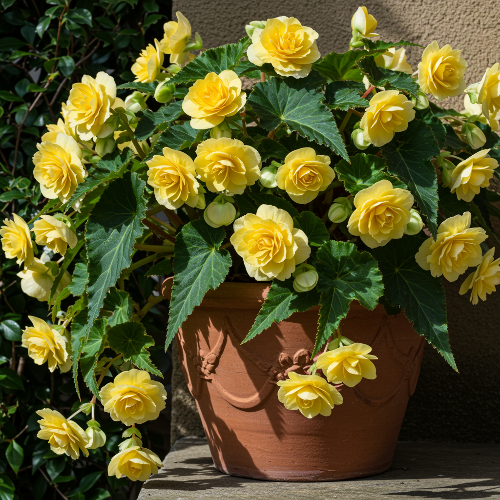 Greenish-Yellow Begonia Flower Seeds for Garden Planting