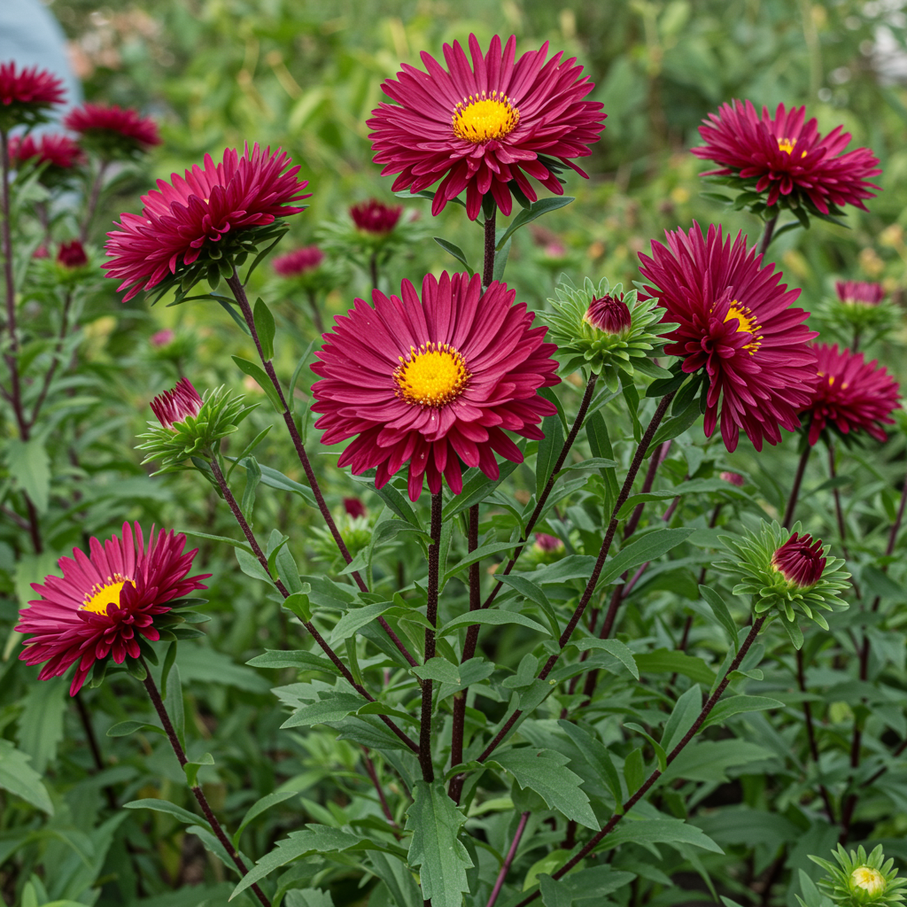 Burgundy Aster Flower Seeds for Garden Planting