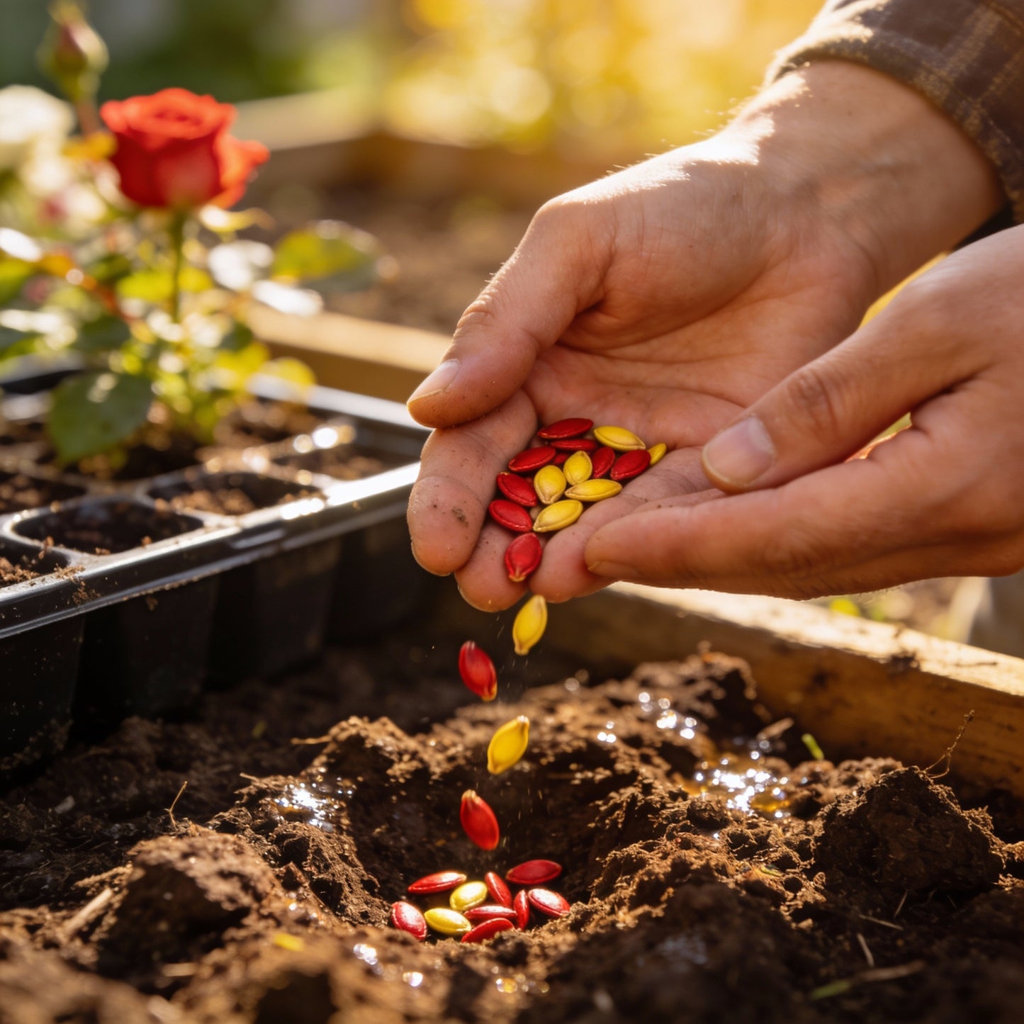 Red and Yellow Rose Flower Seeds for Garden Planting