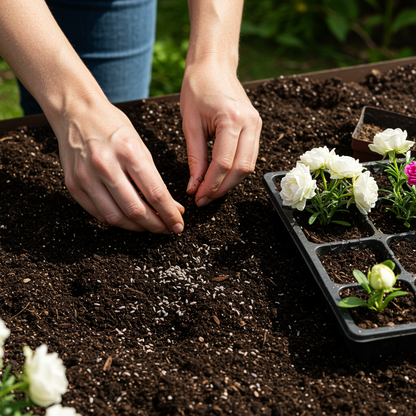 Lavender and White Rose Flower Seeds for Garden Planting
