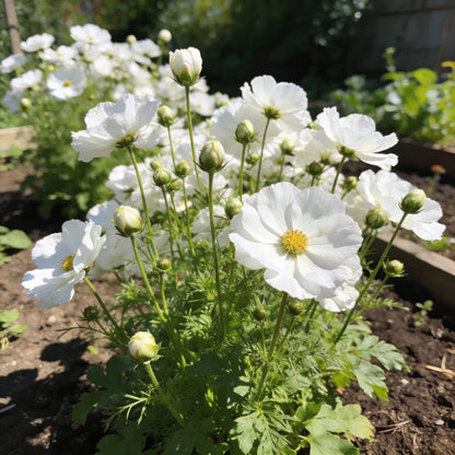 Pure White Cosmos Flower Seeds for Garden Planting