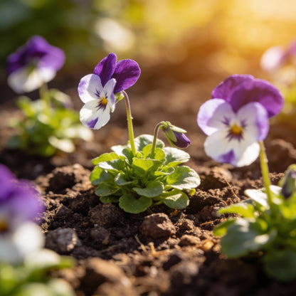 Purple and White Pansy Flower Seeds for Garden Planting