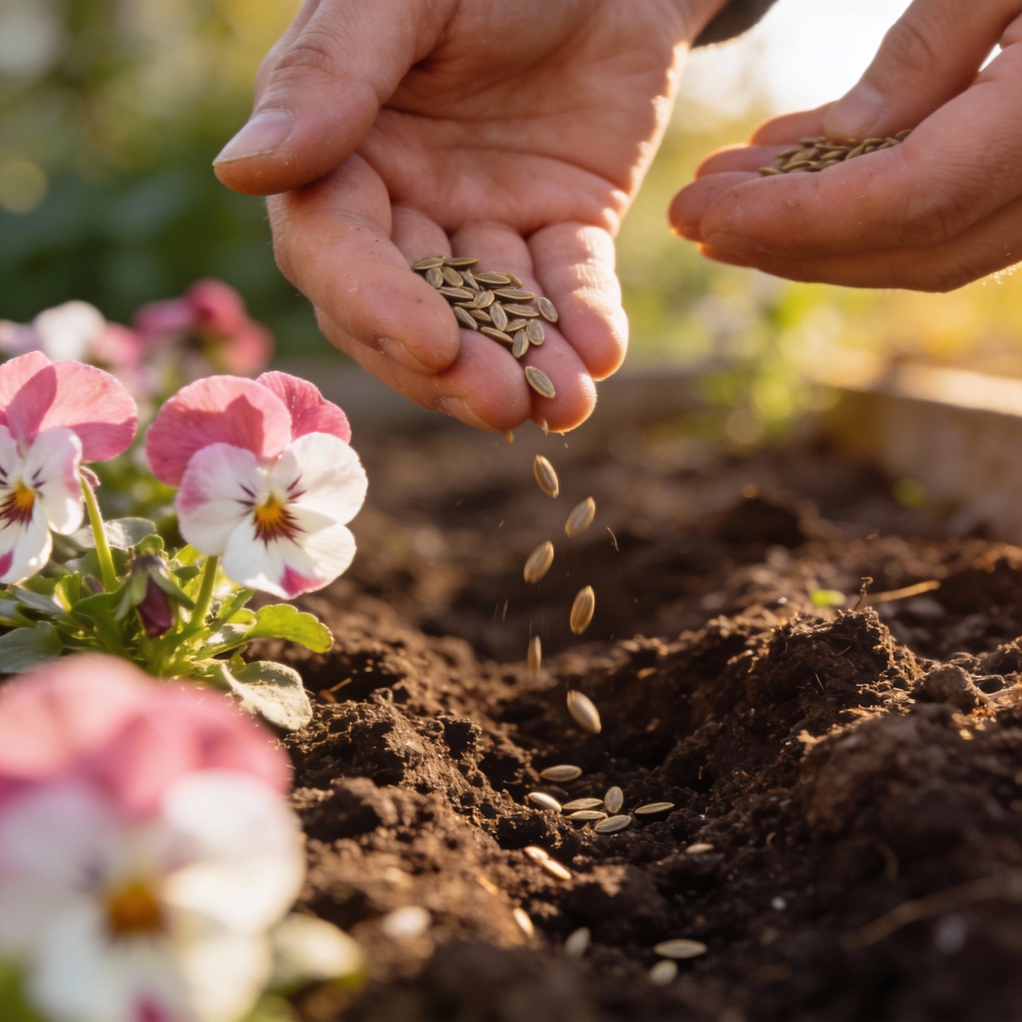 Pink and White Pansy Flower Seeds for Garden Planting