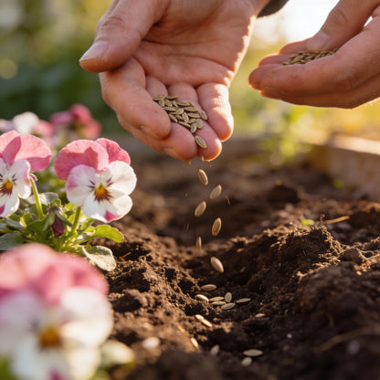 Pink and White Pansy Flower Seeds for Garden Planting
