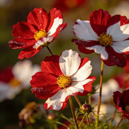 Red and White Cosmos Flower Seeds for Garden Planting