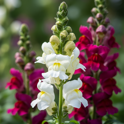 Bi-Color White and Purple Snapdragon Flower Seeds for Garden Planting
