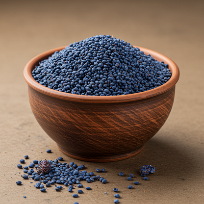 Blue Strawberry Plant with Vibrant Blue Fruits Growing in Garden Soil