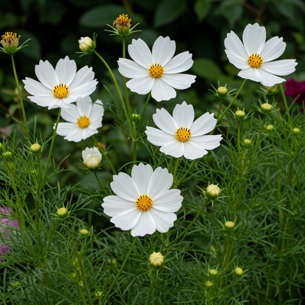 Fizzy White Cosmos Flower Seeds - White Cosmos Flower Seeds for Garden