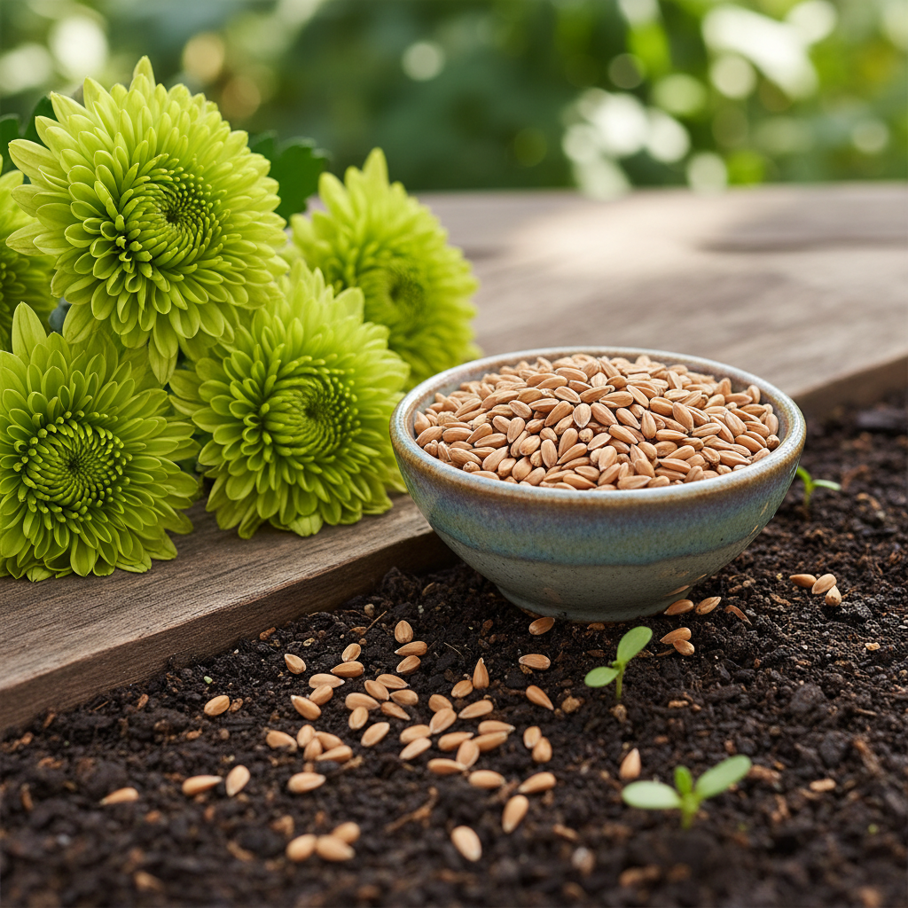 Organic Green Chrysanthemum Flower Seeds for Planting