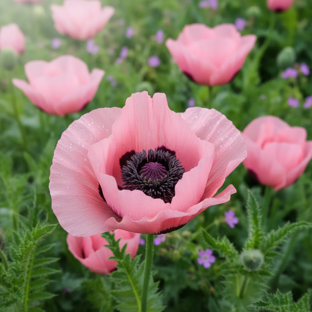Pink Oriental Poppy Seeds for Planting – Herbaceous Perennial with Large Bright Blooms