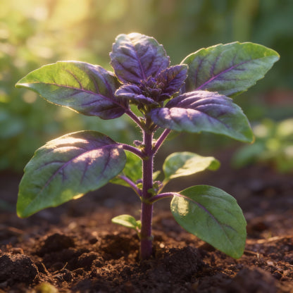 African Blue Basil Seeds – Aromatic, Pollinator-Friendly Culinary Herb
