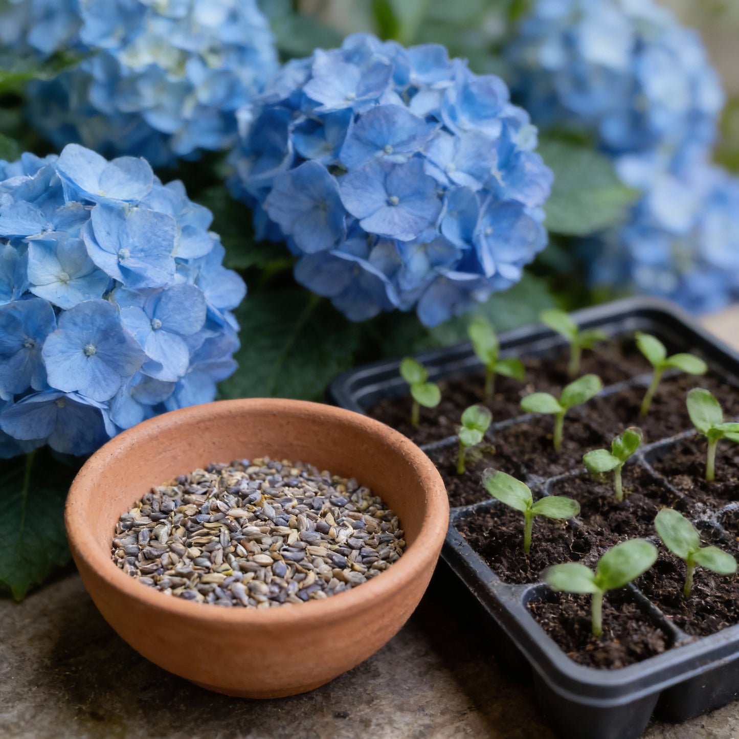 Blue Hydrangea Seeds (Hydrangea macrophylla) – Bigleaf Perennial Shrub