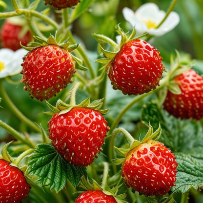 Alpine Strawberry Seeds (Fragaria vesca) – Red Fruit with White Flowers