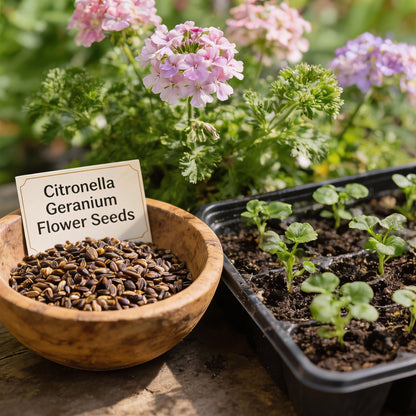 Citronella Geranium Flower Seeds for Planting – Mosquito Repellent Ornamental Plant
