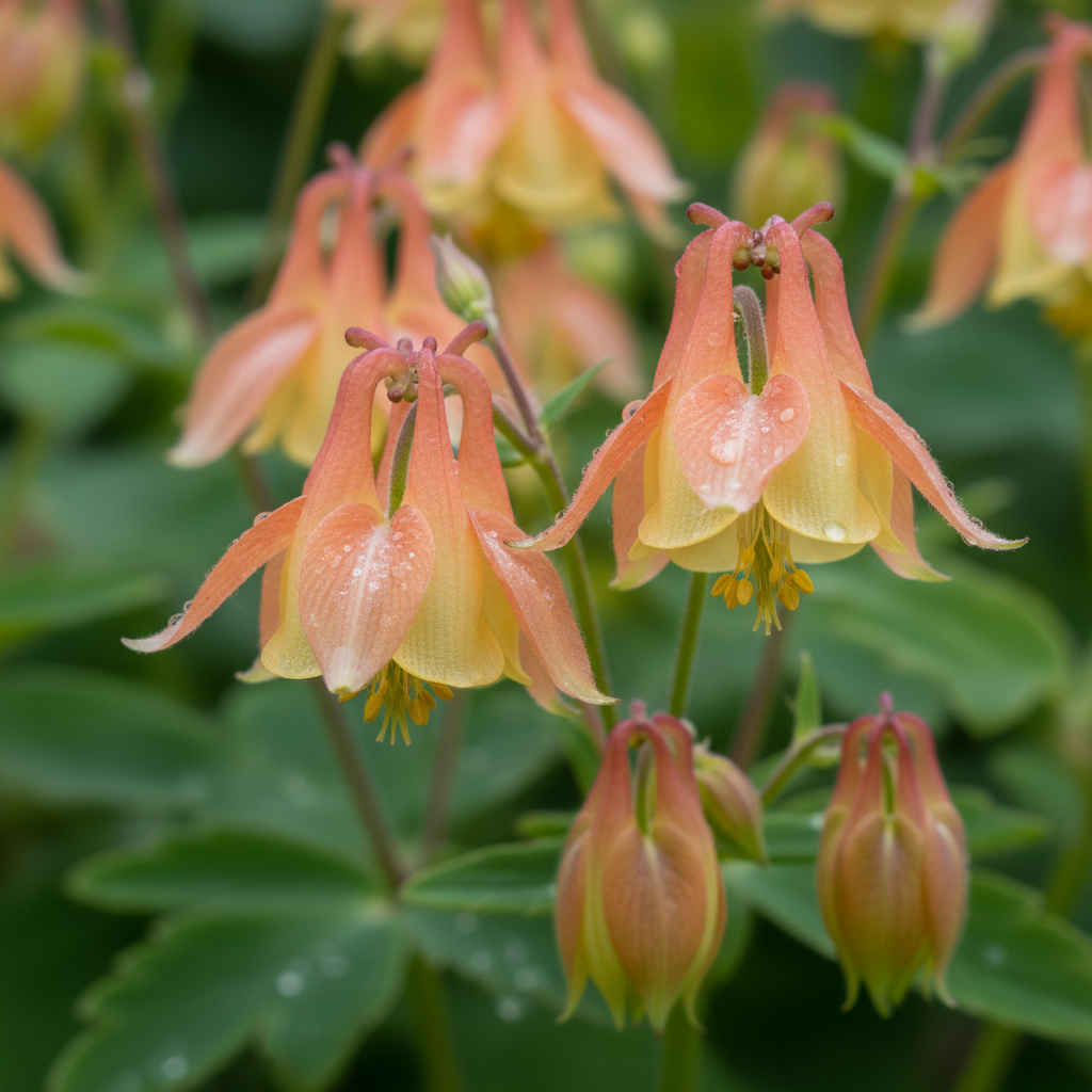 Aquilegia Vulgaris Oranges and Lemons Flower Seeds for Garden Planting