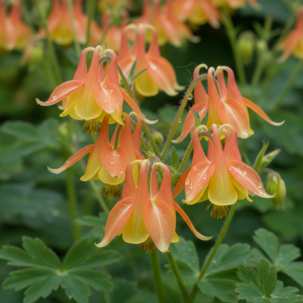 Aquilegia Vulgaris Oranges and Lemons Flower Seeds for Garden Planting