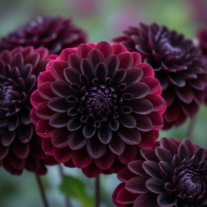 Mixed Burgundy and Black Dahlia Flower Seeds - Dahlia Flower Seeds for Garden
