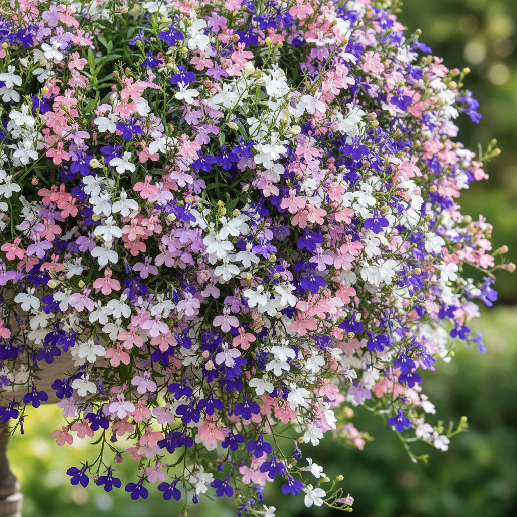 Lobelia Regatta Mix Seeds – Vibrant Trailing Perennial Flowers for Hanging Baskets