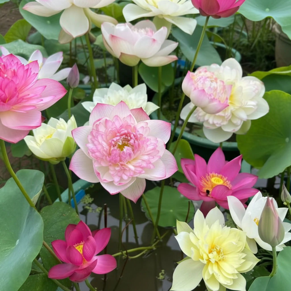 Lotus Mix Flower Seeds for Planting – All Mixed Colors Sacred Aquatic Blooms