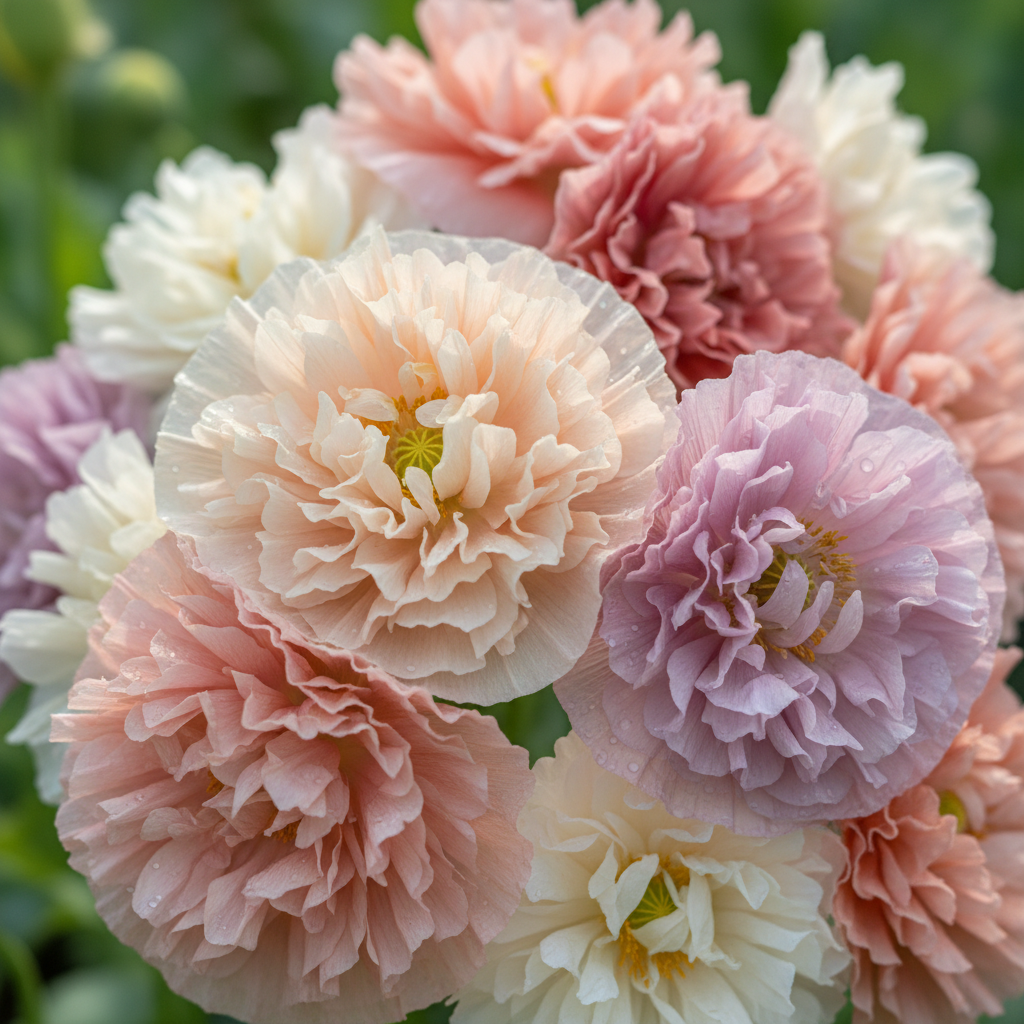 Antique Shades Mix Poppy Paeoniflorin Seeds - Poppy Flower Seeds for Garden