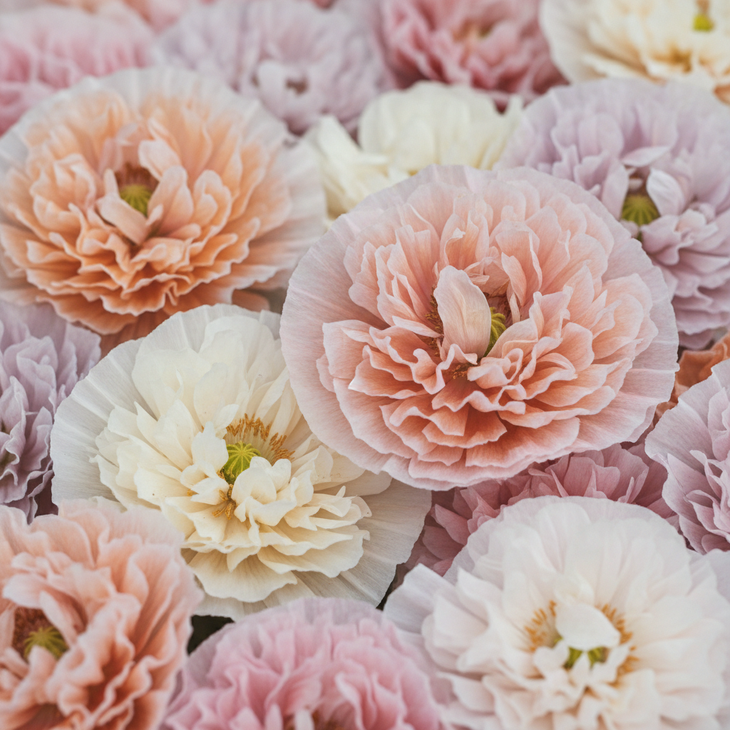 Antique Shades Mix Poppy Paeoniflorin Seeds - Poppy Flower Seeds for Garden