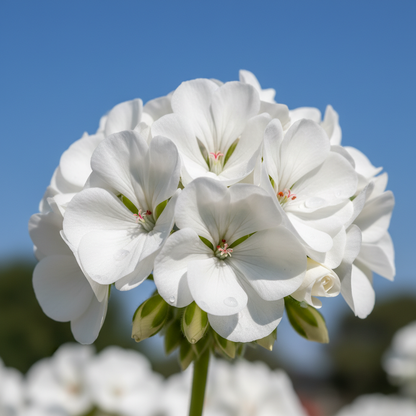 White Geranium Flower Seeds – Elegant Pure Blooms, Easy to Grow