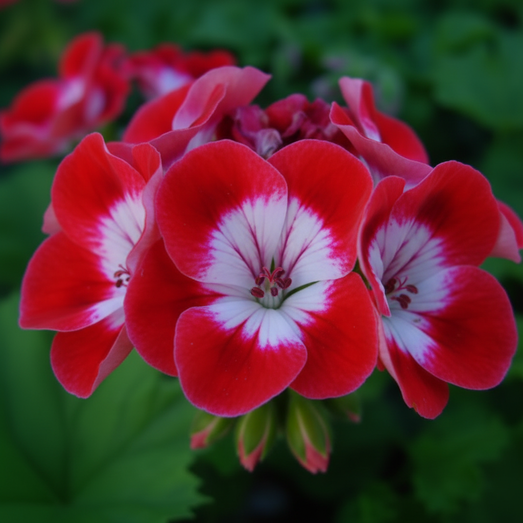 Red & White Geranium Flower Seeds – Vibrant Dual-Colour Blooms