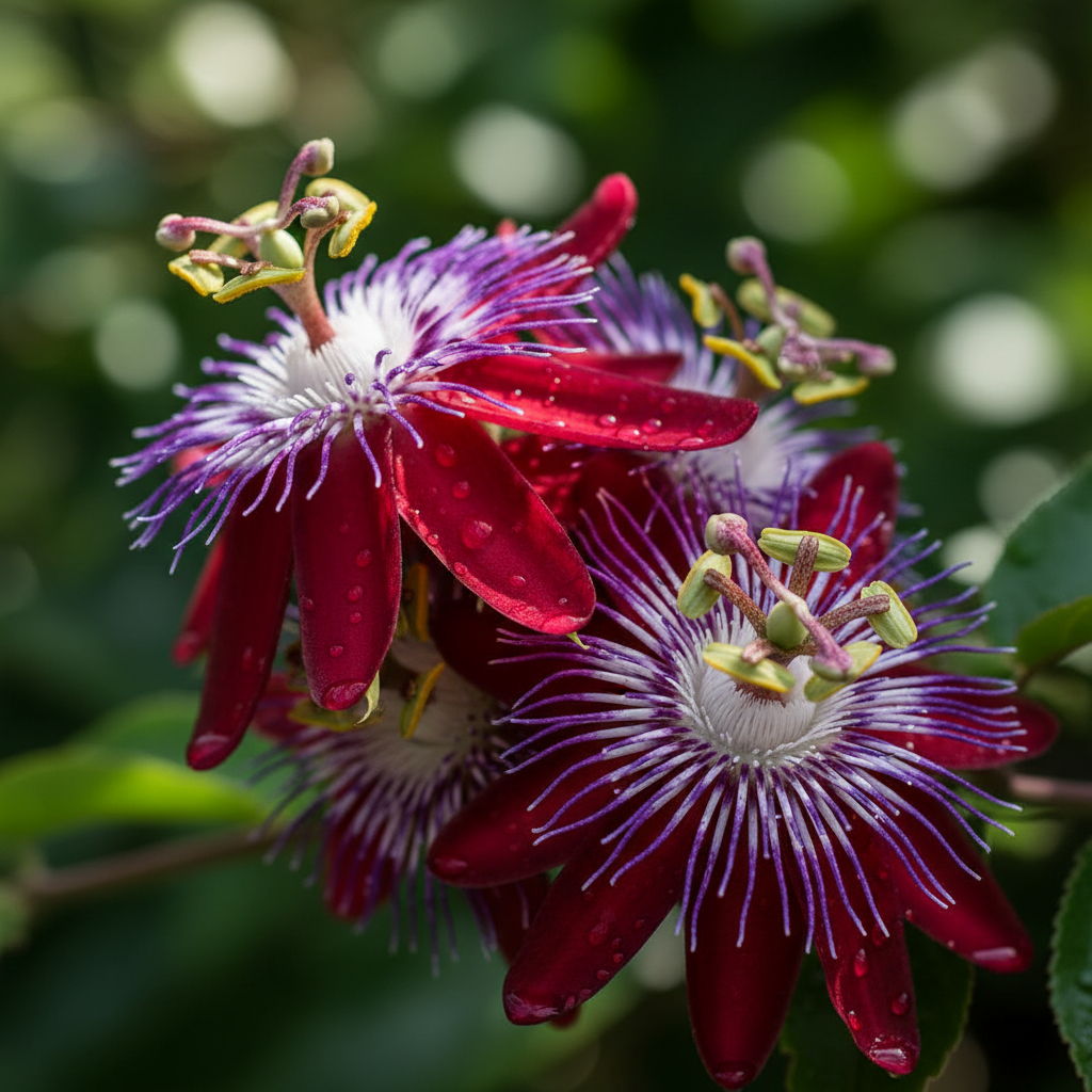 Window Pasiflora Rosso Granadilla Flower Seeds for Garden Planting