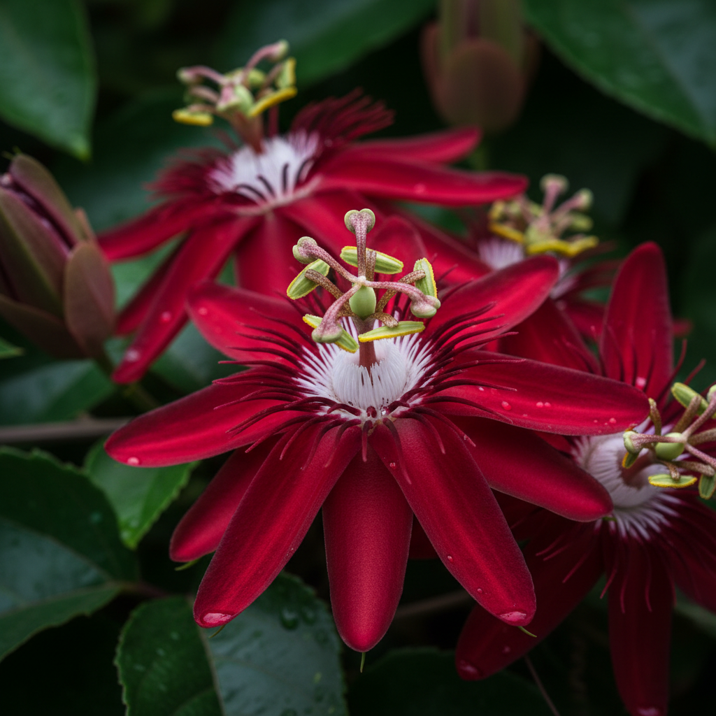 Window Pasiflora Rosso Granadilla Flower Seeds for Garden Planting