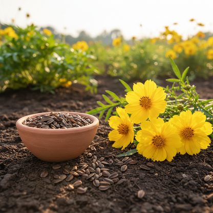 Cosmos Yellow Flower Seeds - Yellow Cosmos Flower Seeds for Garden