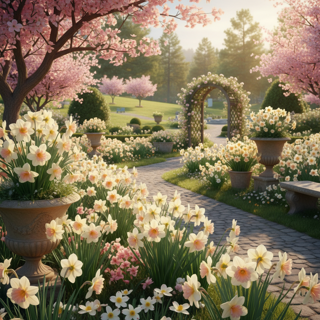 Daffodils Flower Seeds - Pink White Daffodil Flower Seeds for Garden