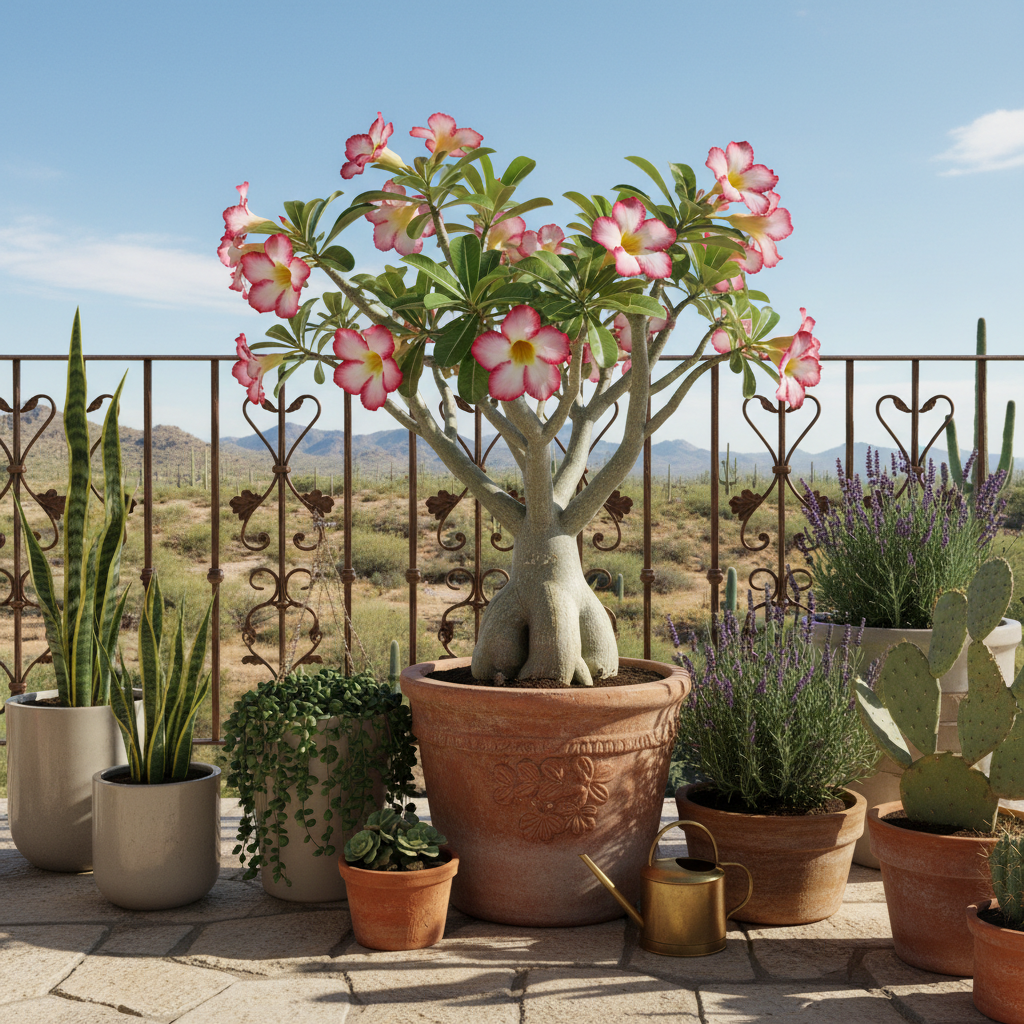 Pink Adenium Obesum Seeds - Desert Rose Flower Seeds for Garden