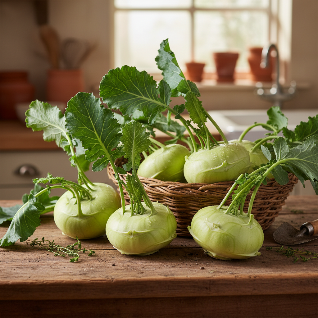 Premium Green Kohlrabi Cultivation Seeds – Heirloom Vegetable Garden