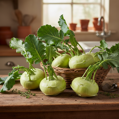 Premium Green Kohlrabi Cultivation Seeds – Heirloom Vegetable Garden