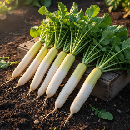 Mooli Minowase Radish Seeds – Crisp & Mild White Radish
