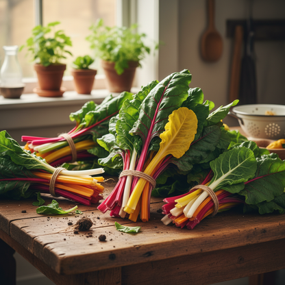 Organic Swiss Chard Rainbow Mix Seeds for Planting – Colorful Leafy Greens for Home Gardens