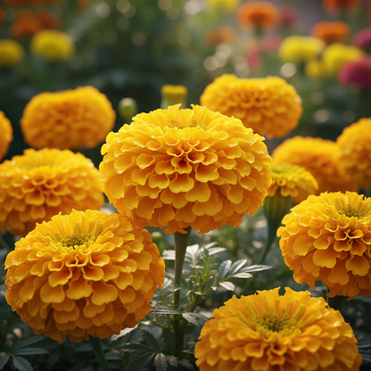 Mexican Golden Yellow Marigold Flower Seeds - Yellow Marigold Flower Seeds for Garden