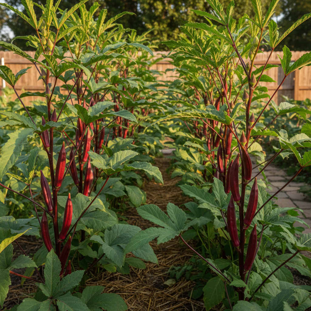Okra Hill Country Red Vegetable Seeds for Planting